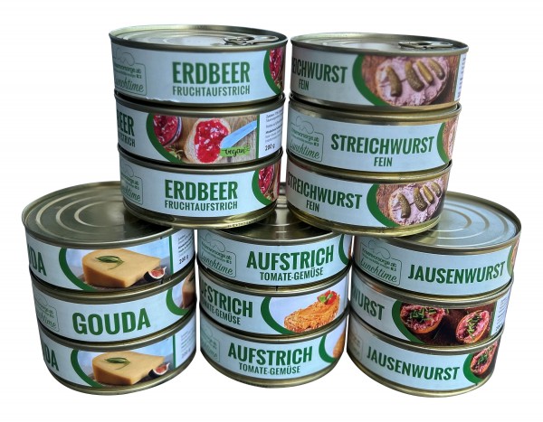 15 Dosen Aufstriche - ideal für Dosenbrot
